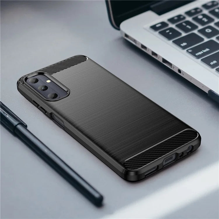 For Samsung Galaxy A05s 4G Case Brushed TPU Phone Cover with Carbon Fiber Texture