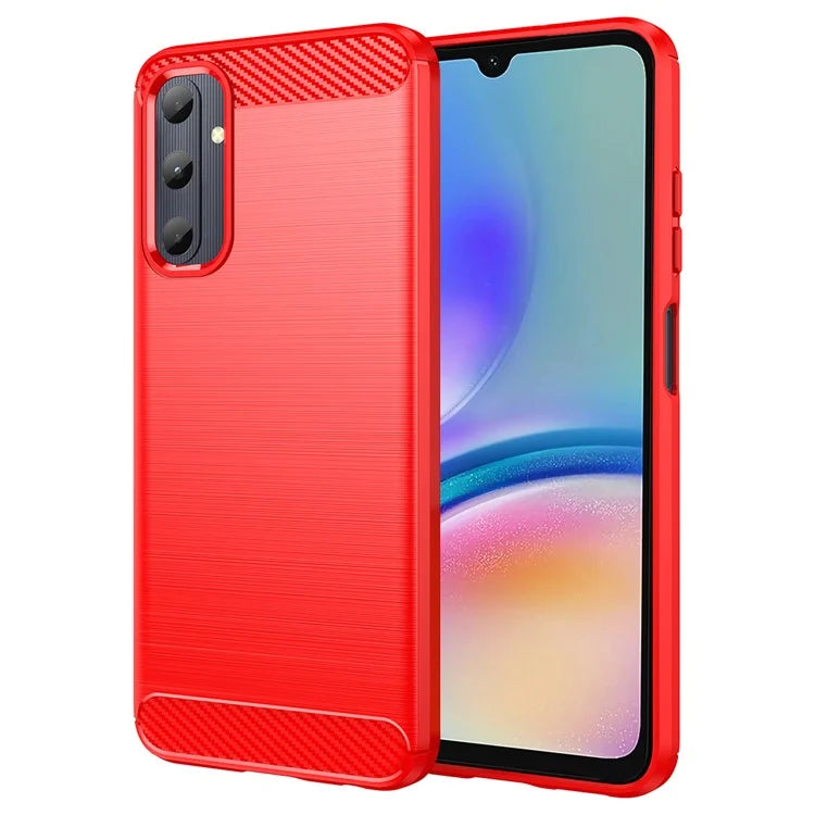For Samsung Galaxy A05s 4G Case Brushed TPU Phone Cover with Carbon Fiber Texture