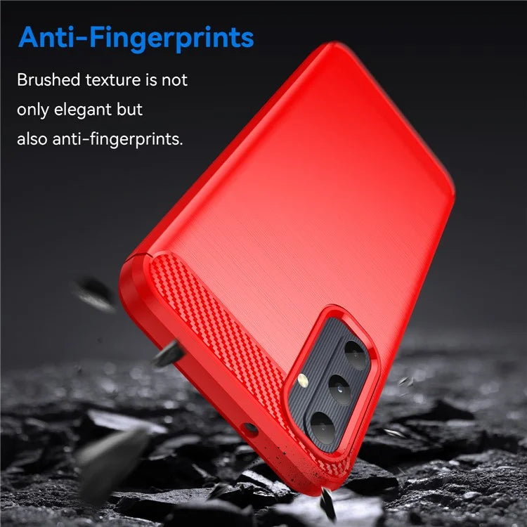 For Samsung Galaxy A05s 4G Case Brushed TPU Phone Cover with Carbon Fiber Texture