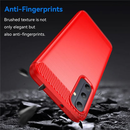 For Samsung Galaxy A05s 4G Case Brushed TPU Phone Cover with Carbon Fiber Texture