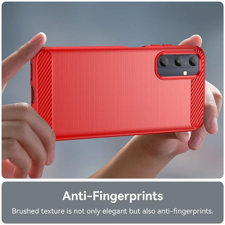 For Samsung Galaxy A05s 4G Case Brushed TPU Phone Cover with Carbon Fiber Texture