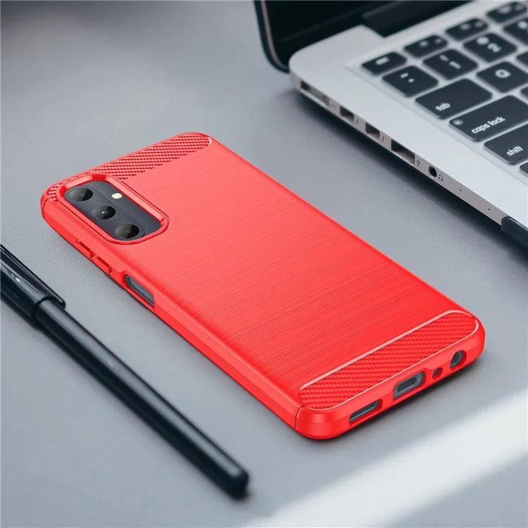 For Samsung Galaxy A05s 4G Case Brushed TPU Phone Cover with Carbon Fiber Texture