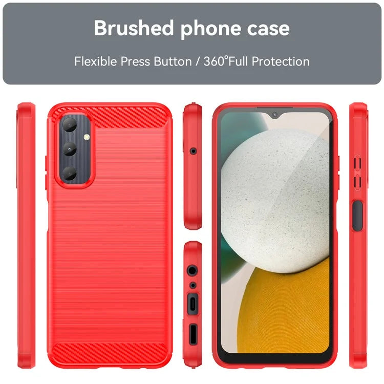 For Samsung Galaxy A05s 4G Case Brushed TPU Phone Cover with Carbon Fiber Texture