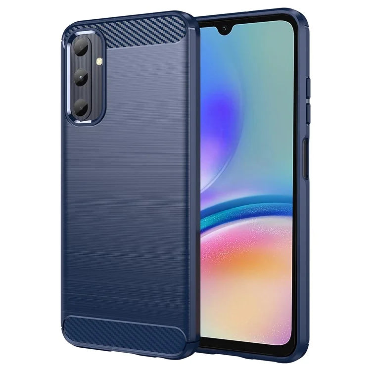 For Samsung Galaxy A05s 4G Case Brushed TPU Phone Cover with Carbon Fiber Texture
