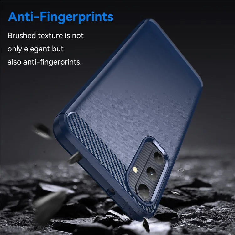 For Samsung Galaxy A05s 4G Case Brushed TPU Phone Cover with Carbon Fiber Texture