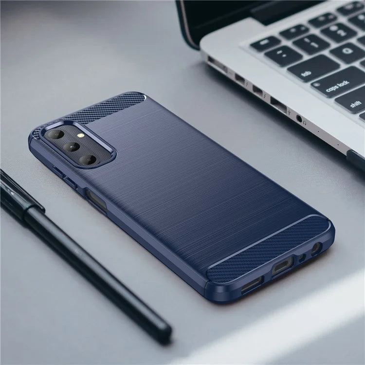 For Samsung Galaxy A05s 4G Case Brushed TPU Phone Cover with Carbon Fiber Texture