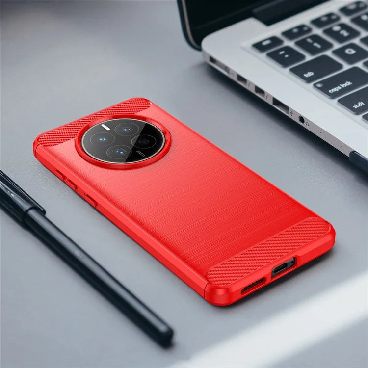 For Huawei Mate 50E 4G / Mate 50 4G Case Slim-Fit Cell Phone Cover TPU Carbon Fiber Texture Shell