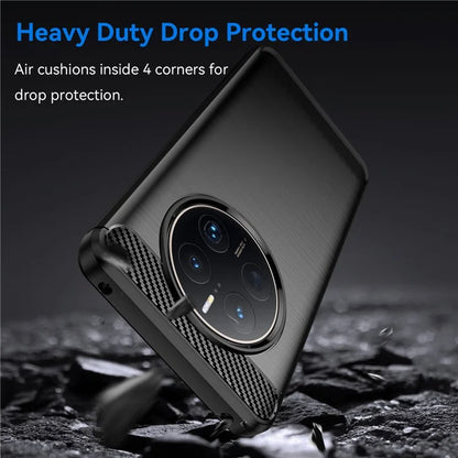 For Huawei Mate 50 Pro 4G Case Anti-Scratch TPU Phone Shell Carbon Fiber Texture Phone Protector