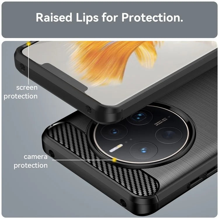 For Huawei Mate 50 Pro 4G Case Anti-Scratch TPU Phone Shell Carbon Fiber Texture Phone Protector