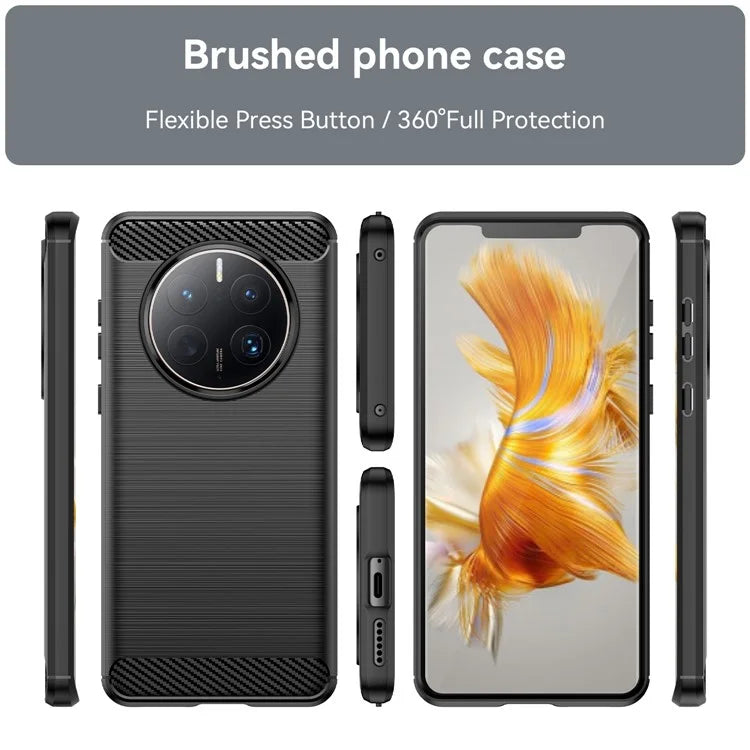 For Huawei Mate 50 Pro 4G Case Anti-Scratch TPU Phone Shell Carbon Fiber Texture Phone Protector