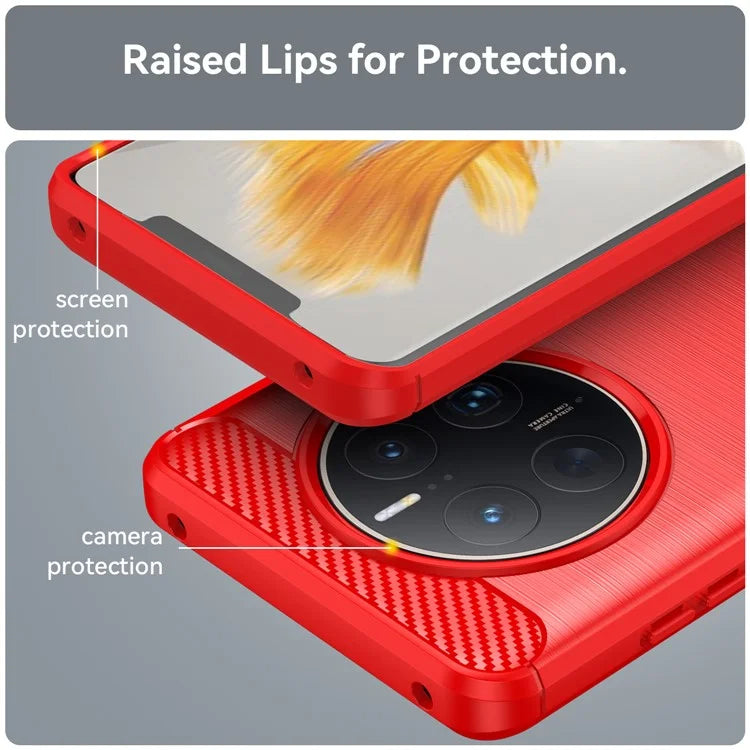 For Huawei Mate 50 Pro 4G Case Anti-Scratch TPU Phone Shell Carbon Fiber Texture Phone Protector