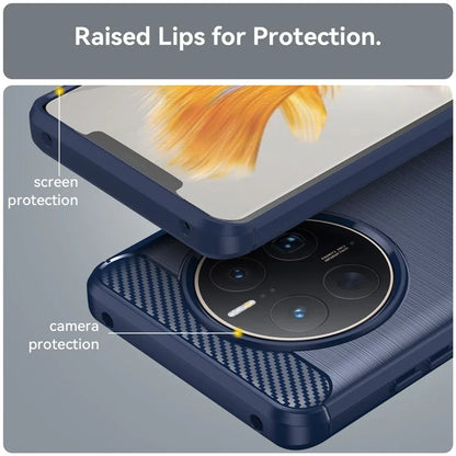 For Huawei Mate 50 Pro 4G Case Anti-Scratch TPU Phone Shell Carbon Fiber Texture Phone Protector