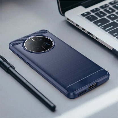 For Huawei Mate 50 Pro 4G Case Anti-Scratch TPU Phone Shell Carbon Fiber Texture Phone Protector