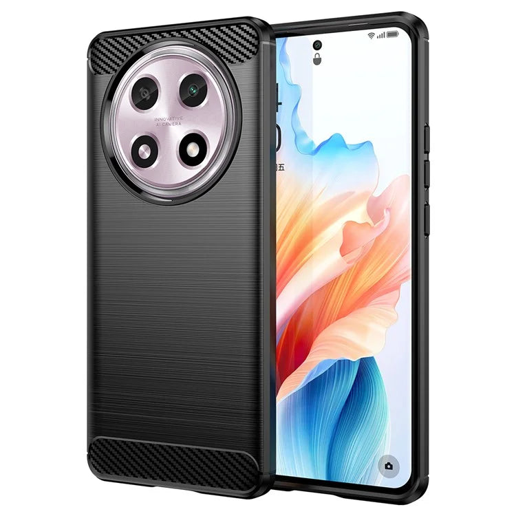 For Oppo A2 Pro 5G Case Shockproof TPU Shell Carbon Fiber Texture Cell Phone Cover