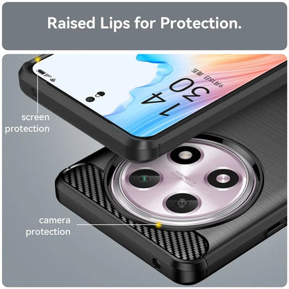 For Oppo A2 Pro 5G Case Shockproof TPU Shell Carbon Fiber Texture Cell Phone Cover