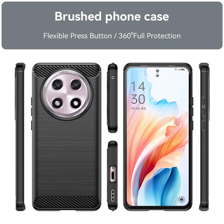 For Oppo A2 Pro 5G Case Shockproof TPU Shell Carbon Fiber Texture Cell Phone Cover