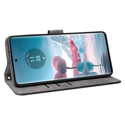 For Motorola Edge 40 Neo 5G Case PU Leather RFID Blocking Phone Cover with Strap