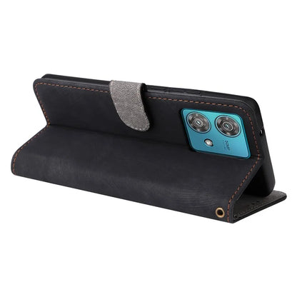 For Motorola Edge 40 Neo 5G Case PU Leather RFID Blocking Phone Cover with Strap