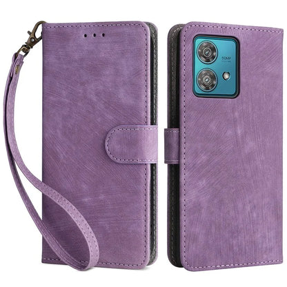 For Motorola Edge 40 Neo 5G Case PU Leather RFID Blocking Phone Cover with Strap