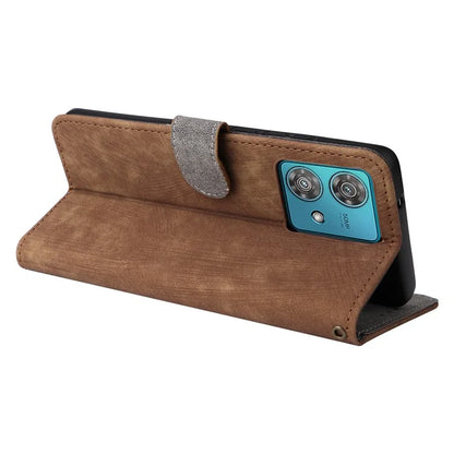 For Motorola Edge 40 Neo 5G Case PU Leather RFID Blocking Phone Cover with Strap