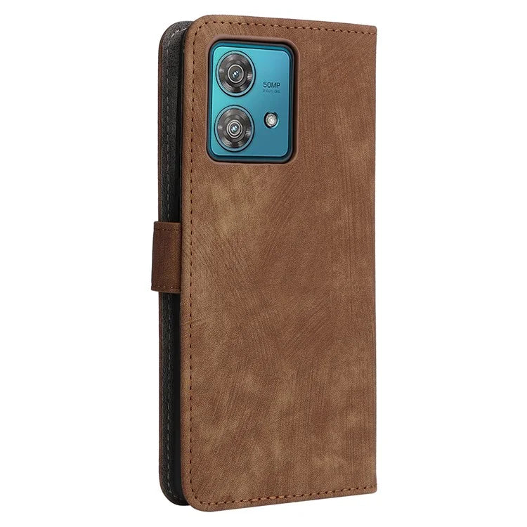For Motorola Edge 40 Neo 5G Case PU Leather RFID Blocking Phone Cover with Strap