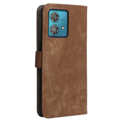 For Motorola Edge 40 Neo 5G Case PU Leather RFID Blocking Phone Cover with Strap