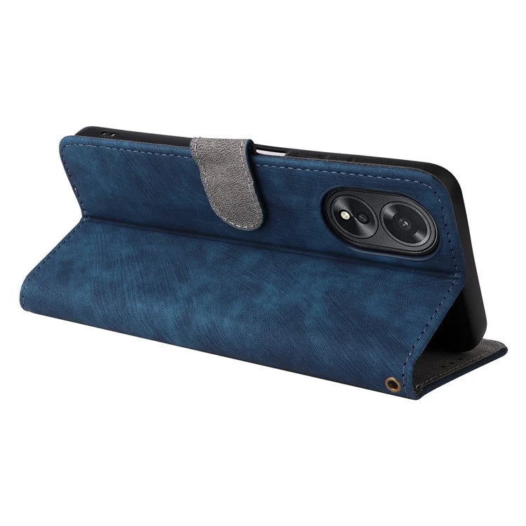 For Oppo A18 4G / A38 4G Leather Case RFID Blocking Wallet Phone Cover with Strap