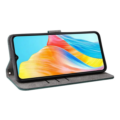 For Oppo A18 4G / A38 4G Leather Case RFID Blocking Wallet Phone Cover with Strap