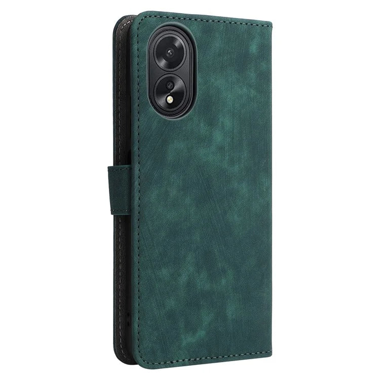 For Oppo A18 4G / A38 4G Leather Case RFID Blocking Wallet Phone Cover with Strap