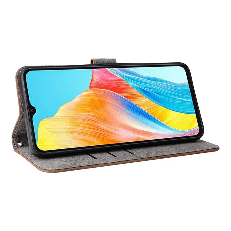 For Oppo A18 4G / A38 4G Leather Case RFID Blocking Wallet Phone Cover with Strap
