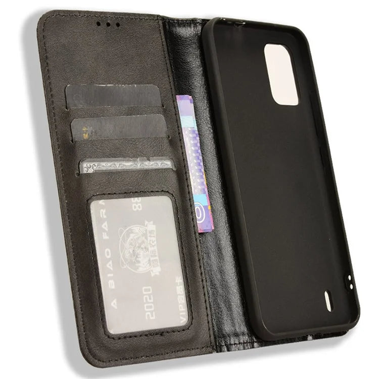 For Nokia C210 Case Wallet Retro PU Leather Protective Phone Cover