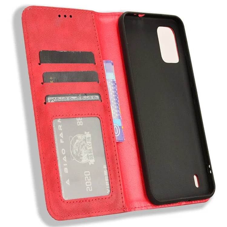 For Nokia C210 Case Wallet Retro PU Leather Protective Phone Cover