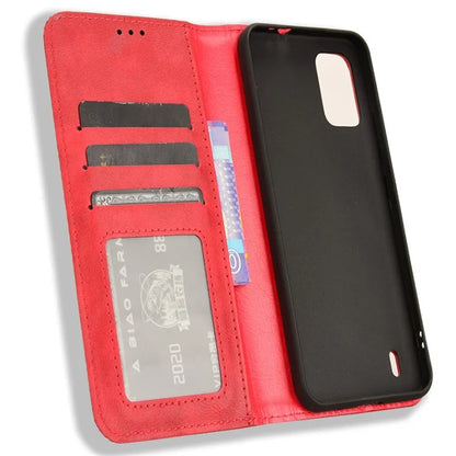 For Nokia C210 Case Wallet Retro PU Leather Protective Phone Cover