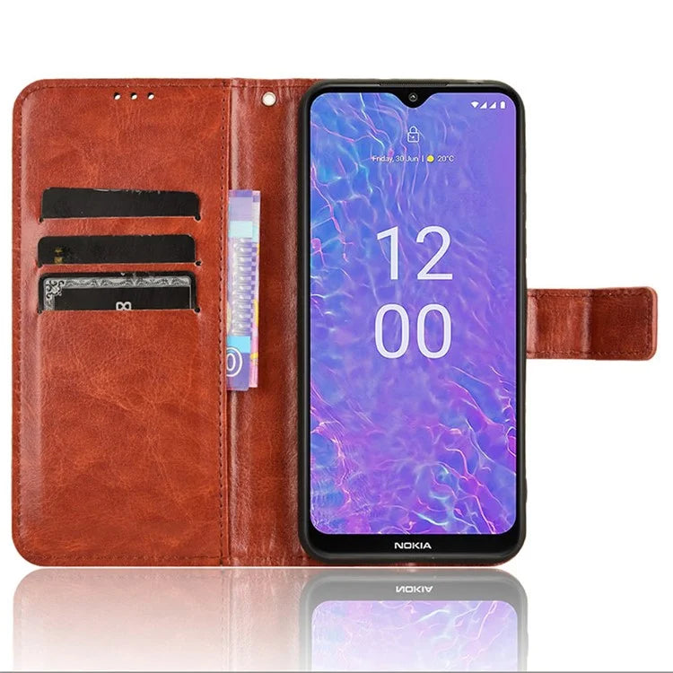 For Nokia C210 Leather Case Crazy Horse Texture Phone Wallet Cover