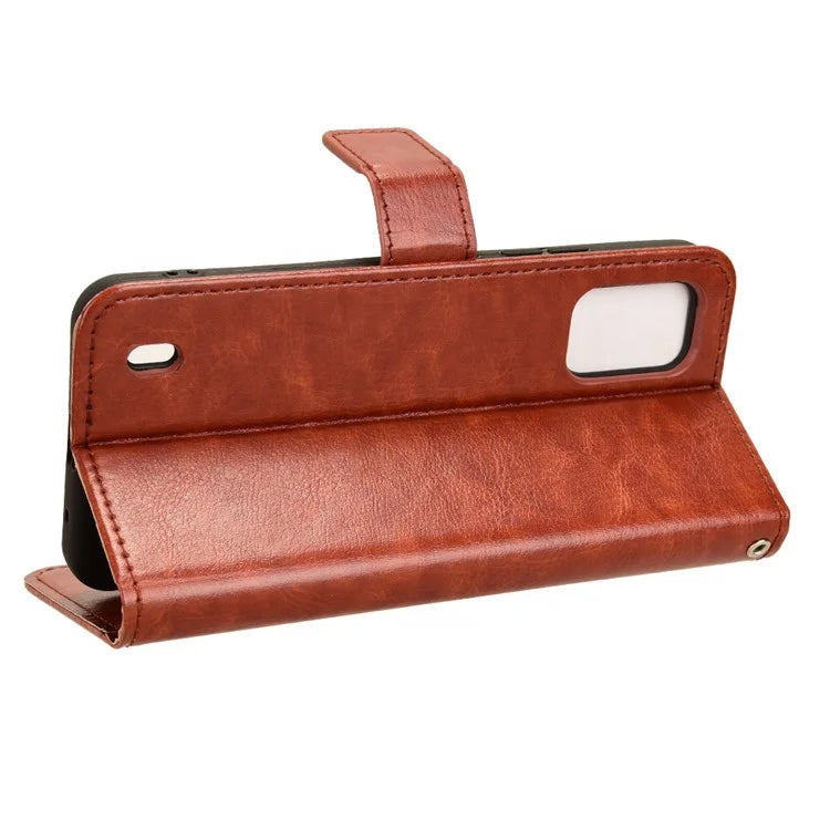 For Nokia C210 Leather Case Crazy Horse Texture Phone Wallet Cover