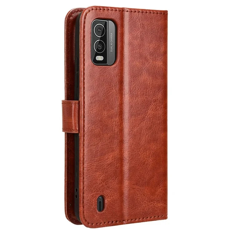 For Nokia C210 Leather Case Crazy Horse Texture Phone Wallet Cover
