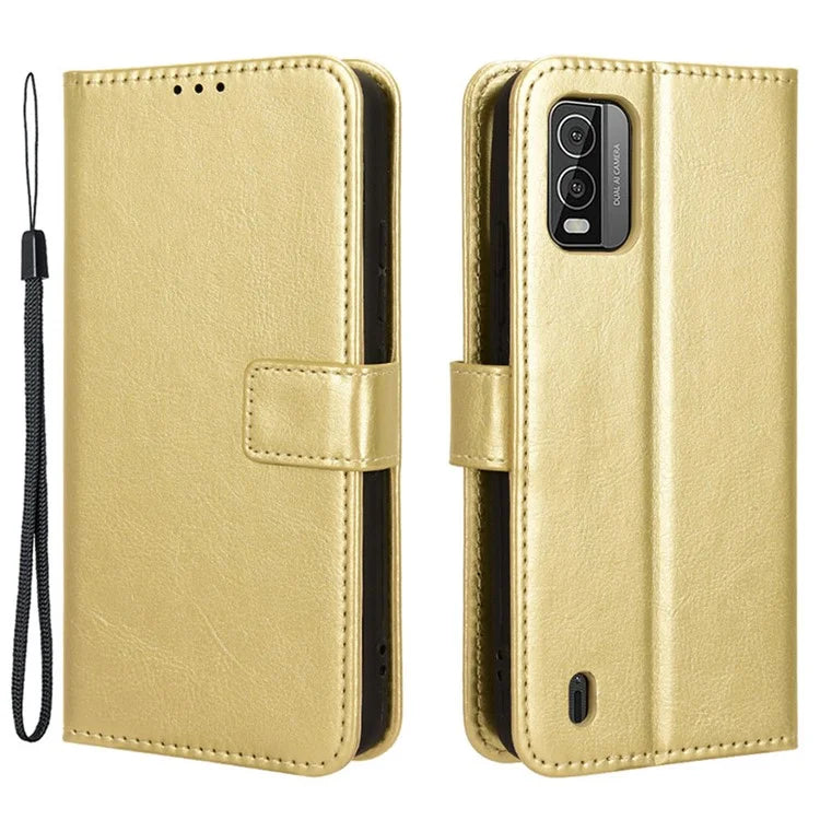 For Nokia C210 Leather Case Crazy Horse Texture Phone Wallet Cover