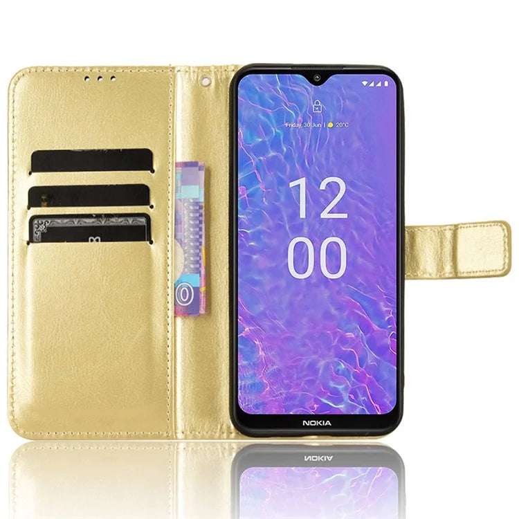 For Nokia C210 Leather Case Crazy Horse Texture Phone Wallet Cover