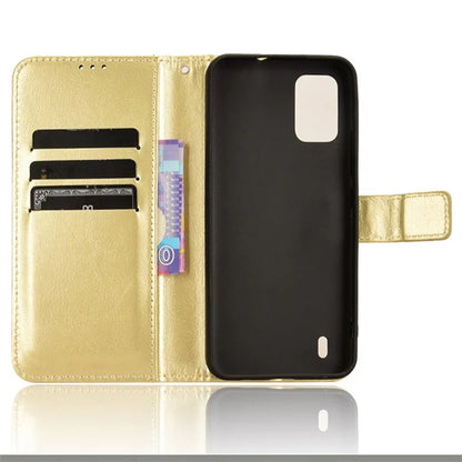 For Nokia C210 Leather Case Crazy Horse Texture Phone Wallet Cover