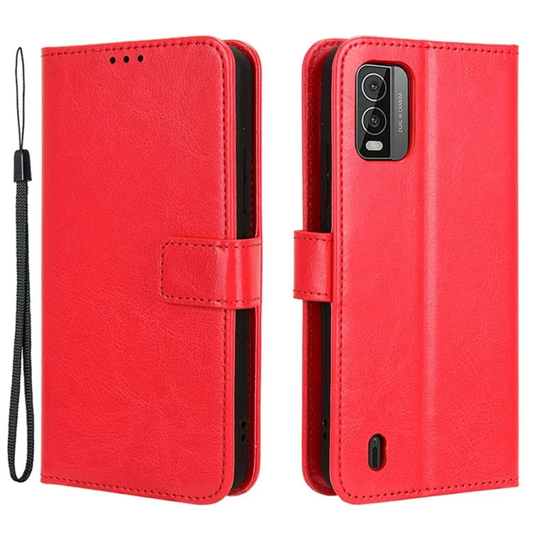 For Nokia C210 Leather Case Crazy Horse Texture Phone Wallet Cover