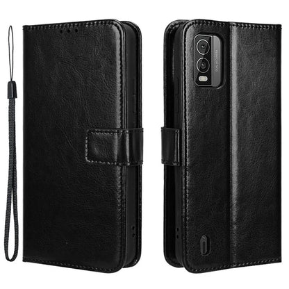 For Nokia C210 Leather Case Crazy Horse Texture Phone Wallet Cover