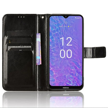 For Nokia C210 Leather Case Crazy Horse Texture Phone Wallet Cover