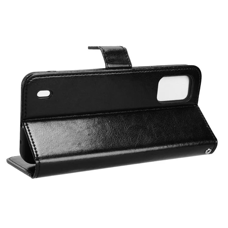 For Nokia C210 Leather Case Crazy Horse Texture Phone Wallet Cover