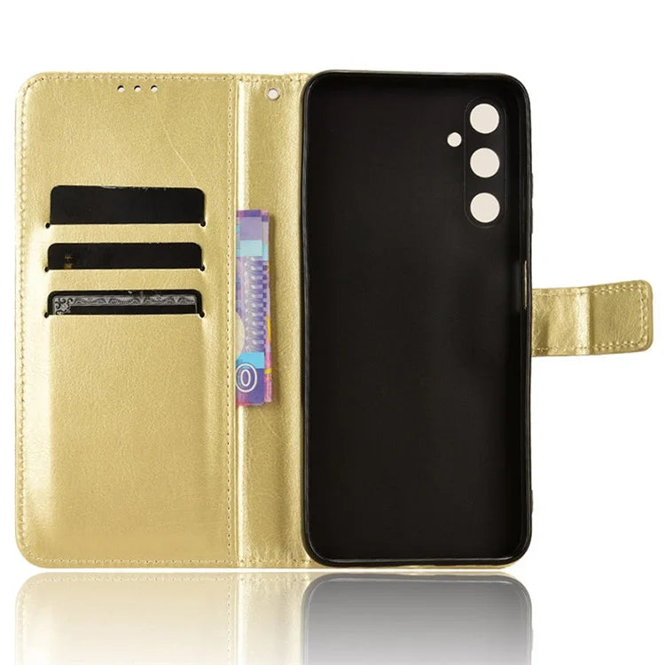 For Samsung Galaxy A05s 4G / M14 4G Case Crazy Horse Texture Stand Wallet Phone Cover