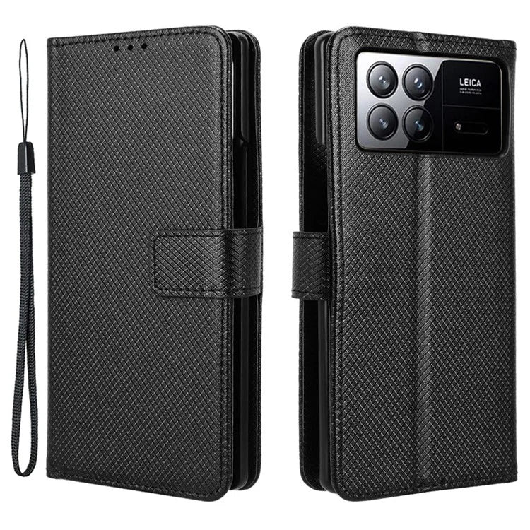 For Xiaomi Mix Fold 3 5G Phone Case Diamond Texture PU Leather Cover with Wallet