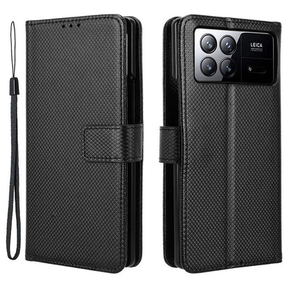 For Xiaomi Mix Fold 3 5G Phone Case Diamond Texture PU Leather Cover with Wallet