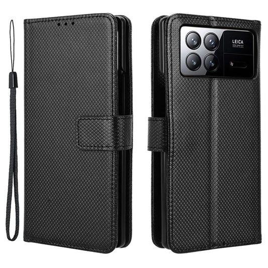 For Xiaomi Mix Fold 3 5G Phone Case Diamond Texture PU Leather Cover with Wallet