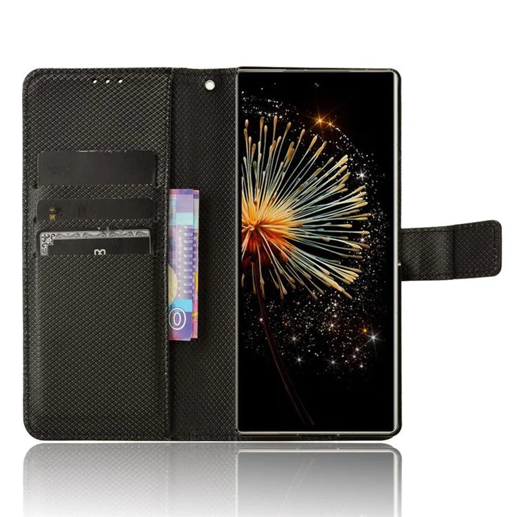 For Xiaomi Mix Fold 3 5G Phone Case Diamond Texture PU Leather Cover with Wallet