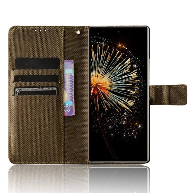 For Xiaomi Mix Fold 3 5G Phone Case Diamond Texture PU Leather Cover with Wallet