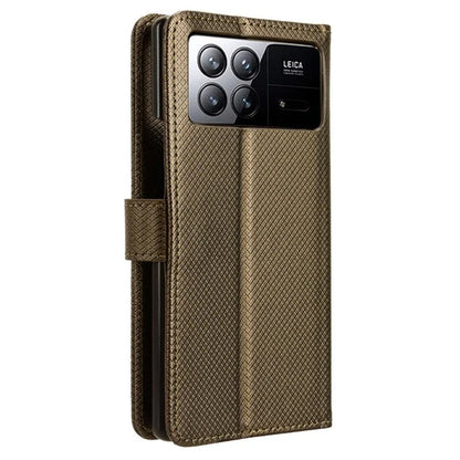 For Xiaomi Mix Fold 3 5G Phone Case Diamond Texture PU Leather Cover with Wallet